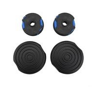 Honseadek Bobine de rechange et couvercle pour débroussailleuse électrique Bauer 20115E-B 5,5 A 38,1 cm, fil en nylon double épaisseur 1,65 mm, noir et bleu (2 bobines x 2 + 2 housses)