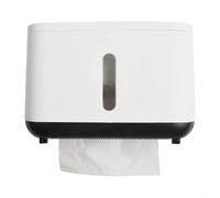 Honseadek Boîte à serviettes en papier imperméable pour salle de bain, étagère de rangement murale avec deux sorties de distribution, vue de niveau transparente, bord dentelé, charge lourde (B)