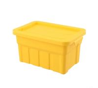 Honseadek Boîtes de rangement empilables avec couvercles sécurisés, en polypropylène durable pour articles divers, voiture et camping, 20,3 x 13,2 x 10,8 cm, légères et peu encombrantes (jaune mango