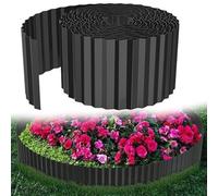 Honseadek Bordure de jardin en métal ondulé de 15,2 cm - Bordure de jardin flexible pour parterres de fleurs et pelouses, bordure de pelouse en acier galvanisé résistante aux intempéries (noir, 6 m)
