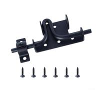 Honseadek Boulon coulissant noir de 158 cm pour abri de jardin bidirectionnel format fer pour clôture en bois, porte lourde, portail, grange, jardin et terrasse avec cadenas et serrure