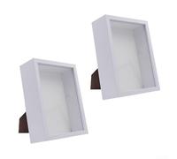 Honseadek Cadre de présentation 3D profond blanc pour serviette en papier, porte-rose, souvenir, cadre photo flottant à fixation murale, vitrine, souvenirs, photo avant en verre