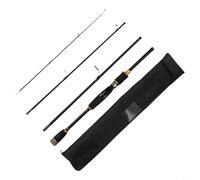 Honseadek Canne à pêche en fibre de carbone, canne de voyage portable 4 pièces avec poignée en EVA et guides anti-enchevêtrement, action ML pour pêche au bar et au spinner, 1,8 m/2,1 m (poignée droite