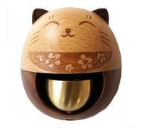 Honseadek Carillon à vent japonais en cuivre avec pendentif en forme de chat porte-bonheur - Décoration d'intérieur - Sans perçage - Jaune (Chat riche)
