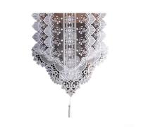 Honseadek Chemin de table en dentelle blanche, fabriqué à partir de polyester avec un design élégant, pour décoration de table à manger, goûter ou occasions formelles (35 x 210 cm)