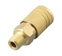 Honseadek Connecteur d'accouplement pneumatique à dégagement rapide pour tuyau de compresseur d'air en fer plaqué cuivre 1/4 pour NPT (filetage mâle)