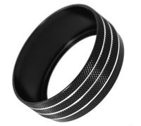 Honseadek Coque de bouton de levier de vitesse en alliage d'aluminium pour bague pour Ram 1500 2018-2020 - Garniture intérieure noire de rechange