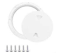 Honseadek Couvercle de trappe d'inspection ronde en plastique ABS pour bateau, yacht, joint étanche blanc, 10,2 cm, 10,2 cm avec vis)