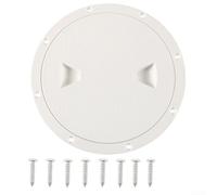 Honseadek Couvercle de trappe d'inspection ronde en plastique ABS pour bateau, yacht, joint étanche blanc, 10,2 cm, 10,2 cm, 20,3 cm avec vis)