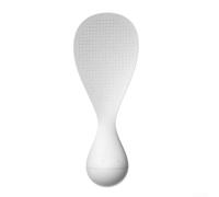 Honseadek Cuillère à riz en verre avec design debout, poignée anti-basculement pour une utilisation pratique, ustensile de cuisine en polypropylène durable, taille compacte de 17 x 6 cm (blanc)