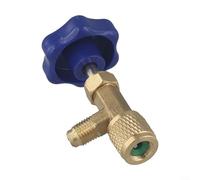 Honseadek Décapsuleur de robinet de réfrigérant pour R22 R134a R410a Gaz 0,25 Sae Valve d'ouverture Accessoires de réservoir AC en acier inoxydable Construction en laiton Joint étanche