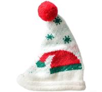 Honseadek Décorations de chapeau de Noël, mini décorations de sapin tricotées à la main en fil à tricoter, 20 x 16 cm, décoration festive à suspendre de style européen pour les vacances et (A)