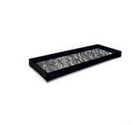 Honseadek Élégant plateau en acrylique noir avec motif glacier pour cosmétiques et parfums, organisateur d'aromathérapie moderne pour salle de bain ou coiffeuse (29,9 x 13 x 4 cm)