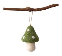 Honseadek Ensemble de décorations de Noël en feutre en forme de champignon fait à la main avec petit pendentif en feutre de laine pour arbre, décoration festive moderne à suspendre, rouge et vert (F)