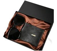 Honseadek Ensemble pour homme avec portefeuille, lunettes de soleil et | Boîte cadeau d'affaires élégante pour père, amis ou clients - Idéal pour la fête des pères, un anniversaire ou
