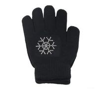 Honseadek Gants de patinage d'hiver antidérapants et chauds en coton pour enfants, accessoires de sports sur glace (taille L, noir)