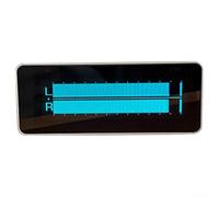 Honseadek Horloge de bureau en alliage d'aluminium avec lumière rythmique de spectre musical, horloge d'affichage alimentée par type C, micrologiciel évolutif avec entrée de 3,5 mm et télécommande