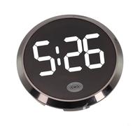 Honseadek Horloge de voiture pour intérieur avec affichage lumineux et contrôle tactile, noir ABS, horloge de tableau de bord, compatible avec la plupart des véhicules, installation