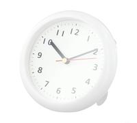 Honseadek Horloge murale moderne à ventouse pour salle de bain avec fonctionnement étanche et silencieux, sans perçage, affichage facile à lire, gris ou blanc (blanc)