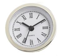 Honseadek Insert d'horloge à quartz de 60 mm, mouvement de rechange pour projets de bricolage, chiffres arabes dorés sur cadran blanc, construction en plastique et en métal