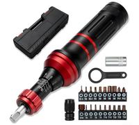 Honseadek Jeu de tournevis dynamométriques, réglable de 10 à 80 In-Lb avec incréments de 1 in-Lb, double échelle pour une lecture précise, embouts en acier au chrome vanadium et corps en aluminium (1