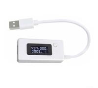 Honseadek KCX-017 Testeur de tension USB avec écran LCD, moniteur d'état de charge de téléphone portable, résistance de charge 2 A/1 A pour mesure en temps réel (blanc)
