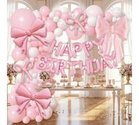 Honseadek Kit d'arche de ballons roses et blancs | Lot de 102 guirlandes en émulsion de qualité, pour mariage, fête prénatale, pour un assemblage facile