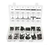Honseadek Kit de 128 raccords de tuyau de voiture - Assortiment de connecteurs droits en T réducteurs - Système de refroidissement automobile - Raccords en plastique avec couvercle de rangement