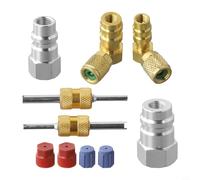 Honseadek Kit de conversion R12 vers R134a avec systèmes Quick Ac - Adaptateur de valve coupleur en laiton et alliage d'aluminium pour Elite et basse pression