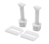 Honseadek Kit de réparation de charnières de siège de toilette avec boulons, vis et raccords en plastique blanc pour salle de bain, kit complet de rechange pour la plupart des sièges de toilette