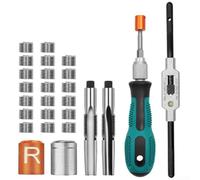 Honseadek Kit de réparation de filetage de pédale de vélo, taraudage de | Jeu d'outils avec alésoir et taraud 5/8-20, inserts filetés gauche droite pour pédale dénudée