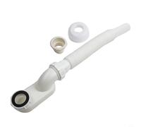 Honseadek Kit de tuyau de vidange flexible pour baignoire G1-1/2" Siphon P profil bas Bonde de baignoire extensible Joint coulissant Autonome Système de drainage en plastique blanc