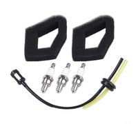 Honseadek Kit filtre à air et bougie d'allumage pour débroussailleuse GX25 GX35 ULT425 UMS425 UMK425 UMK435 UMC425 UMC435 HHB25 avec 3 filtres à air et 2 conduites de carburant