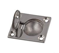 Honseadek Loquet de trappe en acier inoxydable 316 de qualité marine, poignée à anneau de levage encastré pour portes d'armoire de bateau et trappes de terrasse, finition polie miroir (48 x 38 mm)