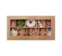 Honseadek Lot de 10 décorations de Noël en feutre de laine - Bonhomme de neige - Charmantes décorations de sapin de Noël - Décoration d'intérieur festive - Pendentifs à suspendre pour fête d'hiver