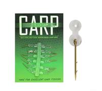 Honseadek Lot de 12 épingles à bouillettes pour la pêche à la carpe avec anneau en silicone, aiguille à appât en acier inoxydable et accessoire de bas de ligne (15 mm)