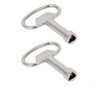 Honseadek Lot de 2 clés de compteur utilitaires en acier inoxydable triangulaires pour boîte à eau électrique, outil de service en métal pour placard, armoire, lecture, bricolage, argent