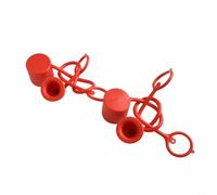 Honseadek Lot de 2 ensembles de bouchons de poussière hydrauliques à déconnexion rapide pour chargeur, coupleurs de chargeur, housses en caoutchouc PVC rouge 1/2 1/4 3/8 3/4" (3/8)