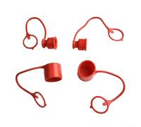 Honseadek Lot de 2 ensembles de bouchons de poussière hydrauliques à déconnexion rapide pour chargeur, coupleurs de chargeur, housses en caoutchouc PVC rouge 1/2 1/4 3/8 3/4" (3/4)