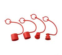 Honseadek Lot de 2 ensembles de bouchons de poussière hydrauliques à déconnexion rapide pour chargeur, coupleurs de chargeur, housses en caoutchouc PVC rouge 1/2 1/4 3/8 3/4" (1/4)