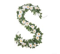 Honseadek Lot de 2 guirlandes de vigne artificielle en rotin - 200 cm - Blanc rosé - Décoration de mariage pour jardin, cour et décoration intérieure - Simul résistant aux UV (blanc)