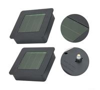 Honseadek Lot de 2 lampes solaires de rechange, couvercle carré en plastique avec panneau en silicone amorphe 2 V/50 mA et batterie AA rechargeable, pour lampes de jardin d'extérieur