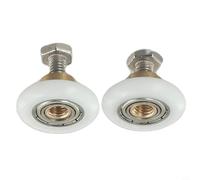 Honseadek Lot de 2 roulettes de douche en nylon inoxydable de rechange avec vis en laiton - Roue extérieure en acier - 19 mm, 23 mm, 25 mm, 27 mm de diamètre, 48 mm, verre (25 mm)