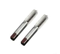 Honseadek Lot de 2 tarauds manuels en acier rapide pour travaux de métaux ferreux et non ferreux, filetage à droite pour pas de 1,5 mm, 14 mm x 1,5 mm, finition argentée