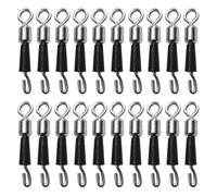 Honseadek Lot de 20 émerillons de pêche avec roulements pour eau douce de mer, connecteur de sous-ligne à changement rapide, maillons résistants, 13 mm/14 mm/15 mm