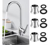 Honseadek Lot de 3 adaptateurs mâles pour robinet M22 vers M24 avec rondelle d'évier de cuisine en cuivre pour salle de bain solide