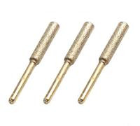 Honseadek Lot de 3 aiguiseurs cylindriques pour outils rotatifs, tête de meulage à tige de 3 mm avec pierres à aiguiser revêtues de 4 mm, 4,8 mm, 5,5 mm pour le polissage du bois et du jade (doré 4