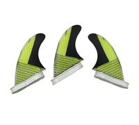 Honseadek Lot de 3 ailerons en fibre de verre pour planche de surf légers offrant stabilité et flexibilité (jaune)