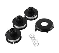 Honseadek Lot de 3 bobines de rechange pour débroussailleuse de 25,4 à 38,1 cm avec ressort et couvercle, bobine pré-enroulée pour débroussailleuse électrique, compatible avec 51256