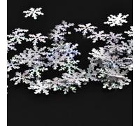 Honseadek Lot de 3 couronnes de Noël festives de 15 mm - Décorations de Noël et arbres de table - Flocons de neige blancs en tissu pour confettis (1,5 cm, blanc AB)